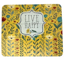 Floral Yellow Vinyl Reversible Placemats Live Happy Mason Jars Farmhouse Set - £13.27 GBP