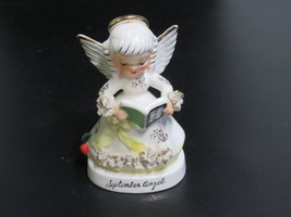 Vintage Napco September Ceramic Birthday Angel Japan Schoolbook - £19.67 GBP