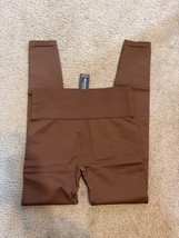 Pretty Little Thing High waisted solid brown gym leggings pants sz M NWT - $9.49