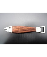 Vtg MCM Fish Shape Bottle Opener Japan Teak Wood Stainless Steel Bar Sar... - $459.19 MXN