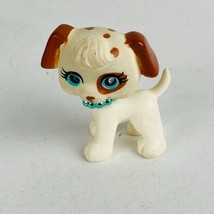 Polly Pockets Sparkling Pets 369 Puppy Dog Patch Eye White Body Brown Eyes Toy - £9.20 GBP