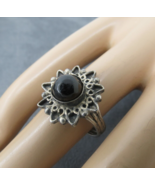 Sterling Silver Mexico Ring 925 Size 6 Black Cabochon Stone 3.58 Grams F... - $456.16 MXN