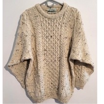 Aran Crafts Ireland Vintage Wool Long Sleeve Crewneck Knit Sweater Large - £78.29 GBP