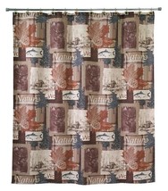 Avanti Nature Walk Fabric Shower Curtain Cabin Lodge Camp Rustic Deer Bear - $39.08