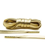 Premium Flat Leather Sneaker Laces (Gold with Gold Tips) - £11.03 GBP+