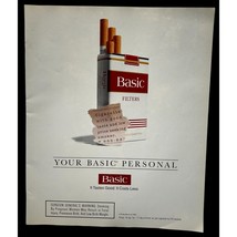 Philip Morris Basic Cigarettes Vintage Print Ad 90s Smoking Tobacciana - $13.79