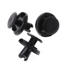 50 Pcs 7mm Hole Black Plastic Rivet Fastener Bumper  Push Clip For  Alto - £28.74 GBP