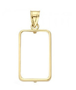 Solid 14k Yellow 4-Prong Bezel w/ Bail frame  For 1 Gram   Credit Suisse... - $1,164.52 MXN