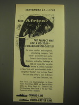 1958 Cunard Line / Union-Castle Line Cruise Ad - To Africa? - £14.72 GBP