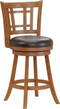 Hillsdale Fairfox Swivel Kitchen Counter Stool, 24.5&quot; High, Oak - £139.91 GBP