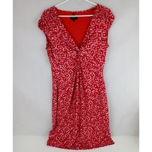 Laundry By Shelly Segal Los Angeles Red &amp; White Gathered Dress Size 12 - £37.87 GBP