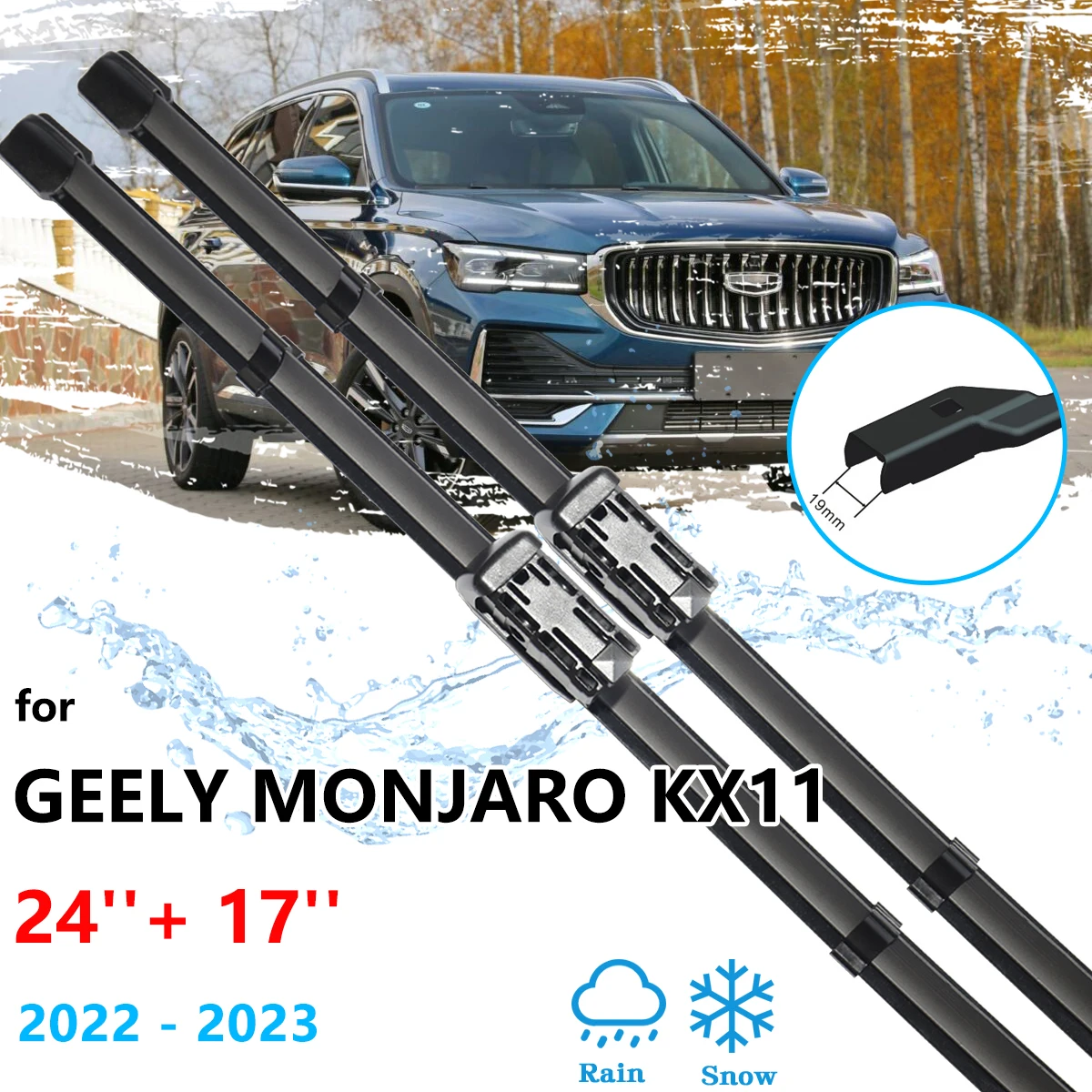 2x For Geely Monjaro KX11 2022 2023 Car Front Wiper Blades Brushes Windscreen - £22.75 GBP