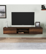 Otranto Floating TV Stand &amp; Media Console for TVs up to 80&quot; - Walnut Color - £195.87 GBP