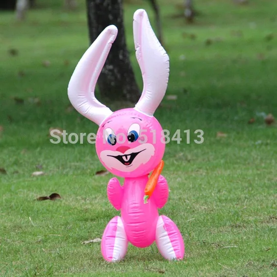 Large Pvc Toys Inflatable Animals 2-4 Years Lovely Radish Rabbits Kindergarten - £13.03 GBP