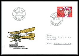 1977 SWITZERLAND FDC Cover - Aviation Pioneers, Oskar Bider, Bern, SC# 1084 X7  - $2.96