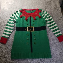 United States Sweaters Holiday Elf Christmas Holiday Sweater Dress Bells... - $16.83