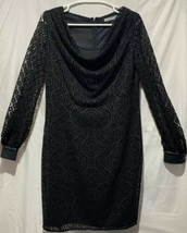 Size 8 Marc New York Short Party Dress Sexy LBD Crochet Black Long Sleeve - £15.81 GBP