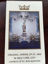 Original Shrine Of St Ann New York City Church Of St Jean Baptiste With Form - £9.25 GBP