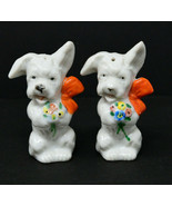 Vintage White Terriers Dogs Puppies Salt and Pepper Shakers Japan - £15.69 GBP
