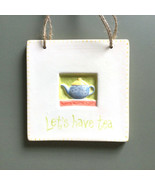 Vintage Hand Painted Small Wall Art Hanging Teapot Design Ceramic Signed... - $40.81 CAD