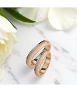 Two-Tone Wedding Band-4mm Wedding Bands Set-Matching Rings-Engrave Band ... - €564,61 EUR+