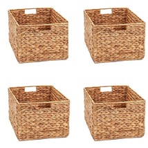 Large Foldable Rectangle Woven Wicker Basket Bins for Storage by Trademark Innov - £127.86 GBP
