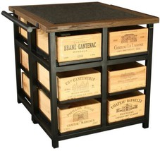 Hobbs Germany Kitchen Island, French Wine Crate 12 Drawer, Granite Walnut Steel - £3,533.14 GBP
