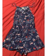 Mudd Navy Blue Paisley Floral Romper Size Medium – Sleeveless Straps - $15.49