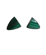 Vintage Estate Malachite Sterling Sliver .925 J Gomez Signed post earrings - $52.00