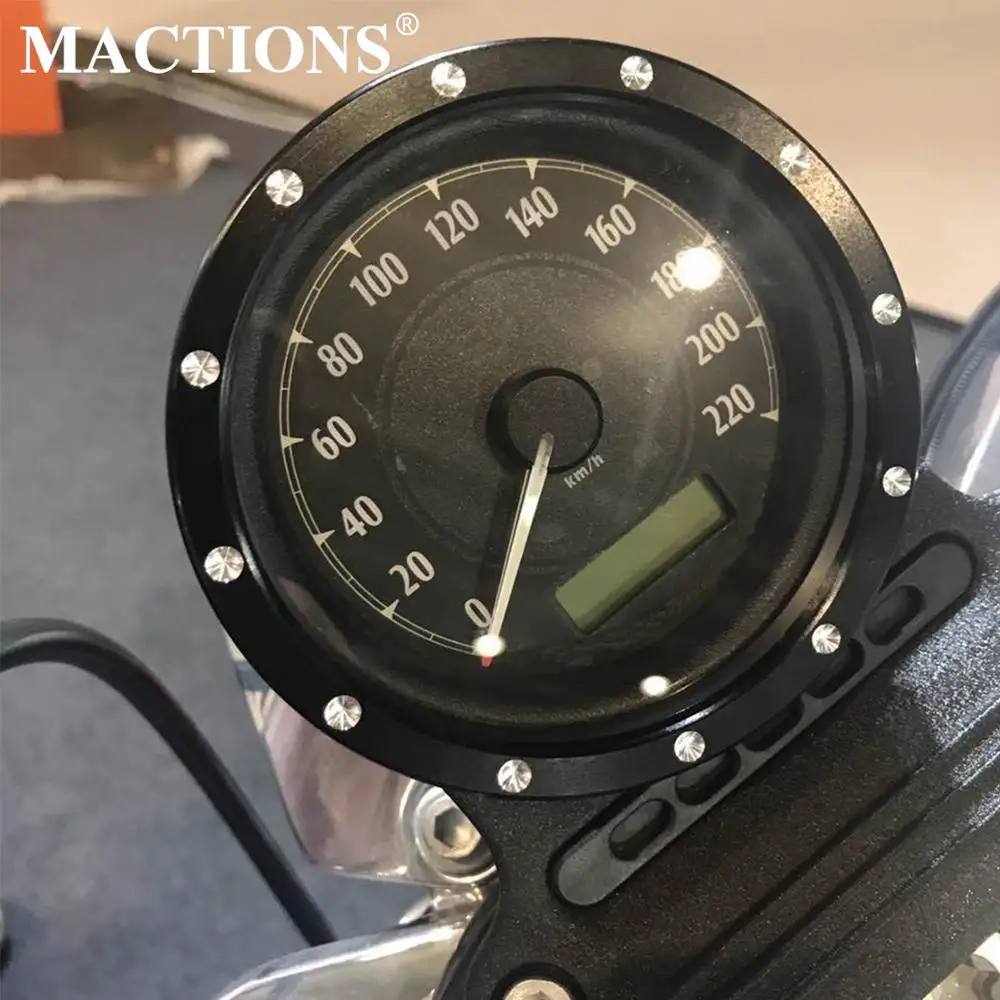 Motorcycle Billet Speedometer Trim Bezel Cover Black Chrome For Harley Dyna - £12.37 GBP+