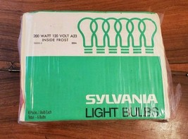 Vintage Pack of Six (6) 200 Watt Sylvania Frosted Light Bulbs 120 Volt A23 (NOS) - £23.75 GBP