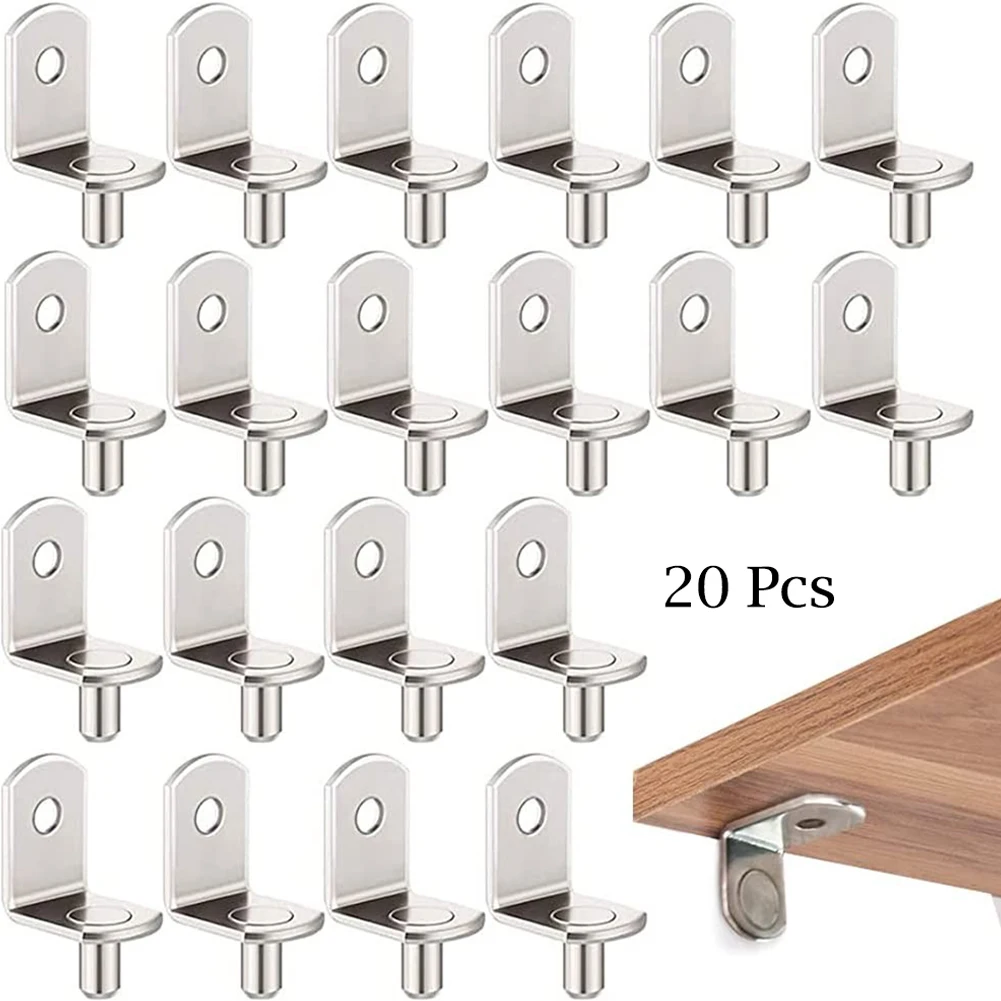 House Home 20Pcs Shelf Brackets Support Studs Pegs 6mm Metal Pin Shelves... - £19.66 GBP