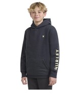 Hurley Boys Girls Hoodie Black Pullover Kangaroo Pocket Hood Graphic Fleece - $723.71 MXN