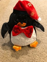 5&quot; NWT Holiday Season Penguin Hat Bow Plush Windsor Collection Stuffed Sears - £7.56 GBP