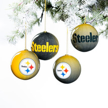 Pittsburgh Steelers NFL 3OT3824 Ball Ornament Set of 12 80mm Shatterproof - £31.15 GBP