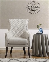 Beige Lexicon Windsor Fabric Accent Chair. - £285.21 GBP