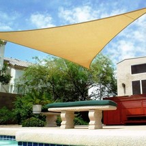 16’x16‘x16‘ Sand Color Triangle Sun Shade Sail for Patio UV Block for Outdoor - £22.75 GBP