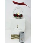 Luminara Christmas Holly Berry Glass Ornament Flameless Candle Tea Light... - $24.99