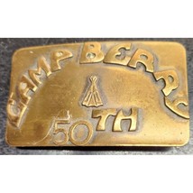 Vintage Brass Camp Berry 50th Anniversary Belt Buckle - Boy Scouts of Am... - £29.00 GBP