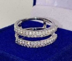 Womens 2.08Ct Round Diamond Enhancer Engagement Wedding Ring 14K White Gold Over - £95.26 GBP