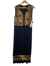 Carole Little Dress Size 12 Black Gold Renaissance Romantic Coquette NEW Vintage - £104.38 GBP
