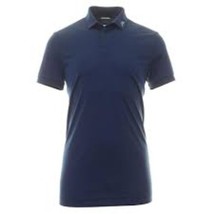 J. Lindeberg Golf Polo Shirt Jersey Navy Blue Short Sleeve Size Large - $29.69