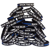 10 Adult and 90 Child Back the Blue Flag Thin Blue Line Wristbands - £46.05 GBP