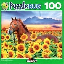 Sunflowers Stallion - 100 Pieces Jigsaw Puzzle - $10.88