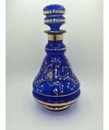 Rossini Empoli Italy Cobalt Blue &amp; Gold Glass Decanter 10” - $124.52 CAD
