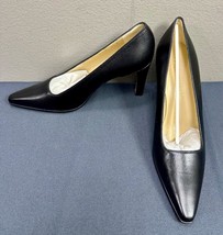 Bottega Veneta 17015 Black Leather Heel Pumps Shoes Size 9.5 B - £56.21 GBP