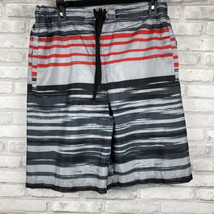 Original Deluxe Swim Shorts Trunks Medium Board Shorts Beach Red Gray Black - £12.00 GBP