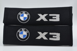 2 pieces (1 PAIR) BMW X3 Embroidery Seat Belt Cover Pads (Black pads) - £13.54 GBP