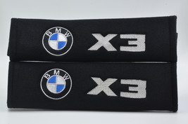 2 pieces (1 PAIR) BMW X3 Embroidery Seat Belt Cover Pads (Black pads) - $16.99