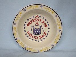 Bridgewater Childs Bowl A Present for A Good Boy Trumpets and Stars - $12.86